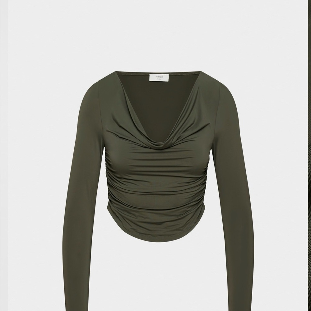 Wilfred Forest Green Long Sleeve Ruched Top